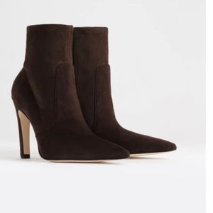 Good American brown suede booties never worn brand new size 12